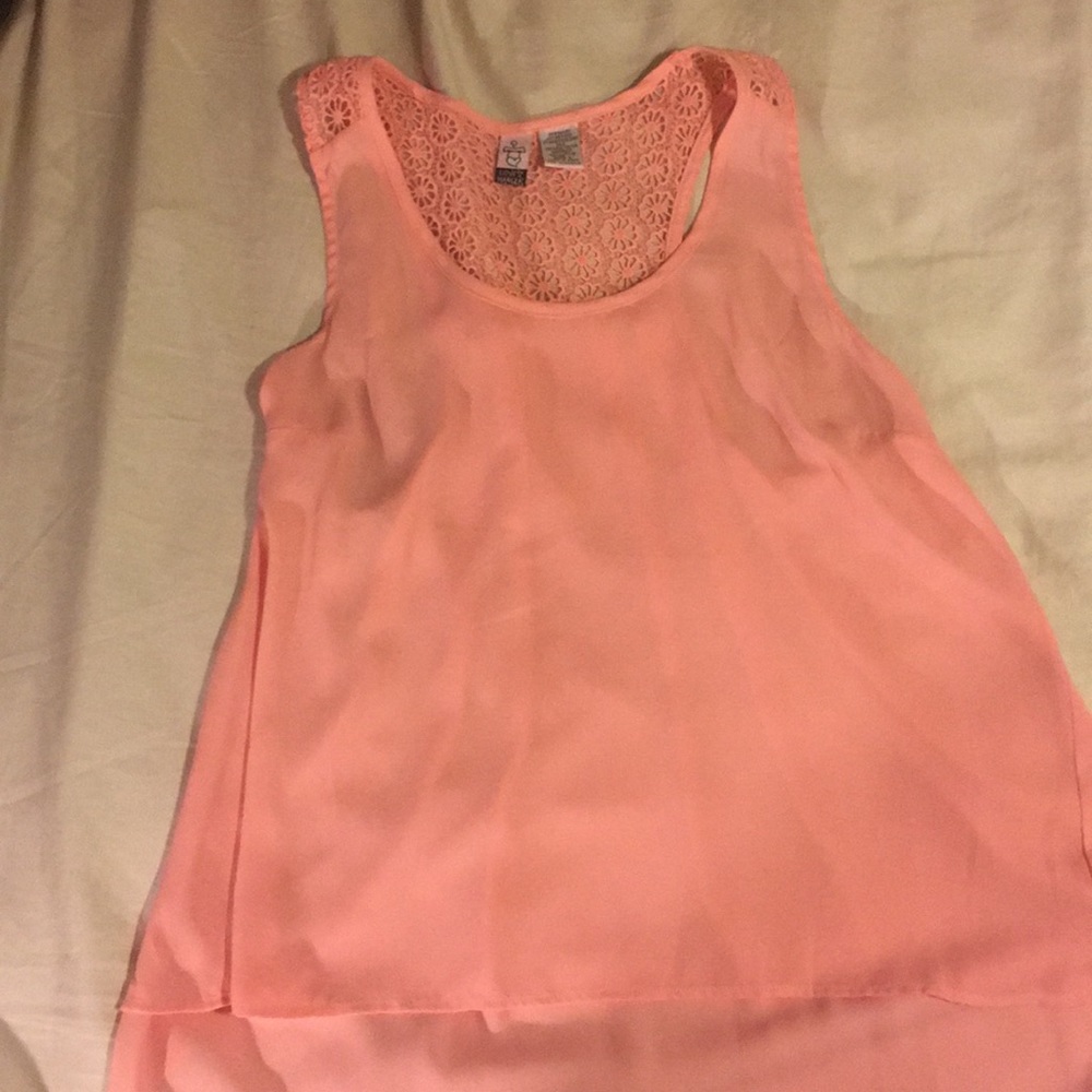 Pink chiffon tank top